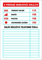 Bezpečnostní tabulky – Důležitá telefonní čísla