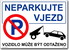 Neparkujte vjezd